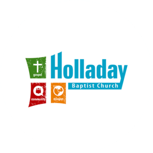 Holladay Baptist church logo design uses icon looking symbolism and almost like a holiday feel