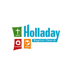 Holladay Baptist church logo design uses icon looking symbolism and almost like a holiday feel