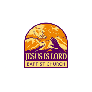 Church logo design made for Jesus is Lord a Baptist church. Two colored logo with hands reaching out for each other.