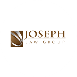 Law logos cab also be simple like Joseph Law Group. A simple box in brown with a silver swirls going through it.