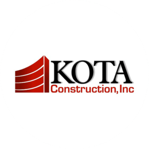 Red elegant looking construction logo for Kota. Memorable and eye- catching