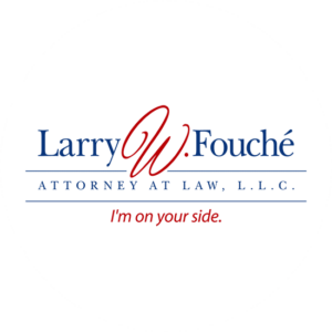 Legal logo for Larry Fouche in blue and red patriotic colors