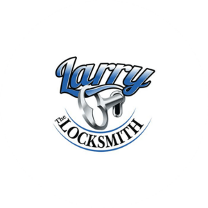 Security logo for Larry the Locksmith. Catchy key that locks around the "L" for Larry.