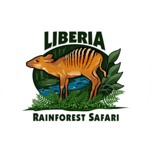 Liberia Rainforest Safari shows a dark green logo design with an animal that is endangered