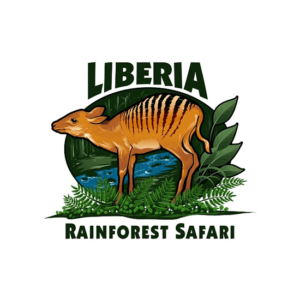 Liberia Rainforest Safari shows a dark green logo design with an animal that is endangered