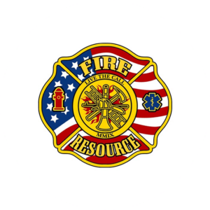 Maine Fire Resource is a badge shaped rescue logo design in yellow, red and blue. Very easy to spot and to remember.