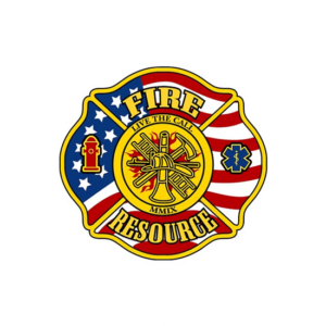 Maine Fire Resource is a badge shaped rescue logo design in yellow, red and blue. Very easy to spot and to remember.