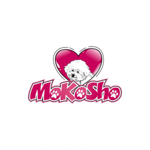 Heart shaped animal logo design in pink and white, Lovely.