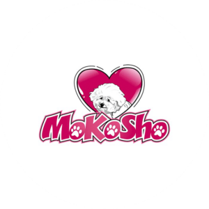 Heart shaped animal logo design in pink and white, Lovely.