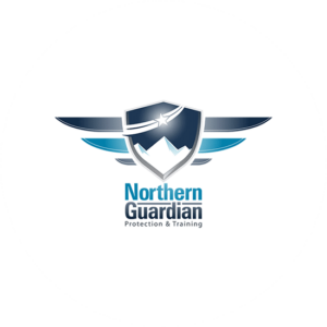 Northern Guardian veteran logo design is not patriotic but more in the shape of a badge in steel and blue.