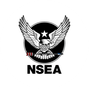 NSEA has the traditional eagle holding an arrow. Patriotic looking veteran logo