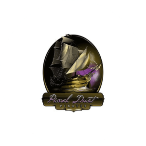 A design firm logo in the shape of an egg and dark powerful colors.