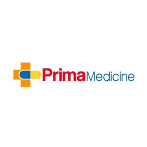 Medical logo design for Prima Medicine. A well balanced graphic with red, blue, bit of yellow and orange. A clever medical pill is the shape of the cross.