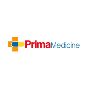 Medical logo design for Prima Medicine. A well balanced graphic with red, blue, bit of yellow and orange. A clever medical pill is the shape of the cross.