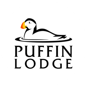 Puffin lodge has an amazing Puffin as a travel logo