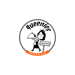 Queenies is a New York logo that I lo love. A little character lady that looks so cheerful holding a tray.