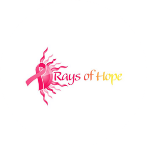 Colorful Rays of Hope. A charity logo design in bright yellow and bright pink. Very noticeable.