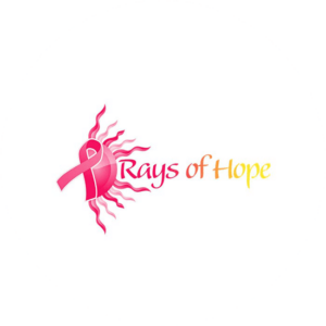 Colorful Rays of Hope. A charity logo design in bright yellow and bright pink. Very noticeable.