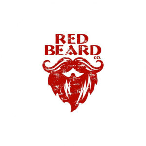 Vintage logo design for red beard co. The red design of the beard is so lovable.