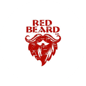 Vintage logo design for red beard co. The red design of the beard is so lovable.