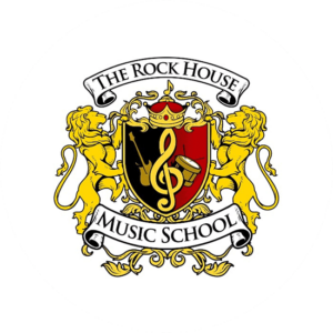 The Rock House Music school made a very clever coat of arms logo design