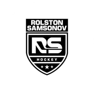 Sports logos come in all shapes and this one for Rolston Samsonov is made like a badge, all in black and white
