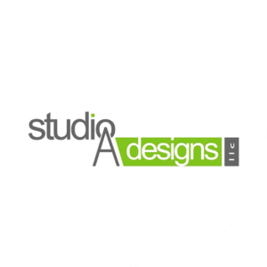 Design firm logos like the one for Studio A Designs are easy to read and the customer immediately knows what it is all about