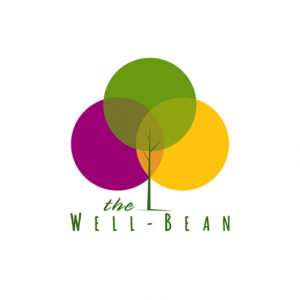 Three balloons in purple, green and yellow for this well bean graphic design