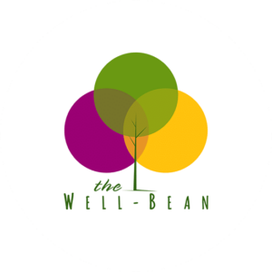 Three balloons in purple, green and yellow for this well bean graphic design