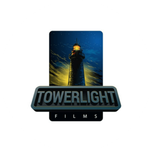 Entertainment logo design Towerlight Films really shows a powerful, mystical lighthouse.