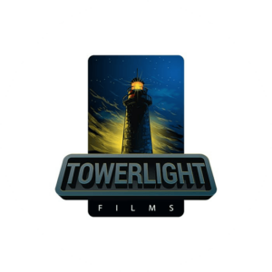Entertainment logo design Towerlight Films really shows a powerful, mystical lighthouse.