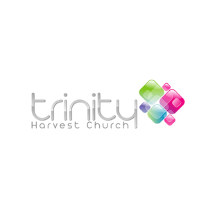 Trinity grey faith logo with colored shares on the right hand side