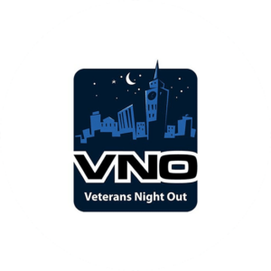 VNO is a veteran logo design for Veterans night out. Different look in black and blue.