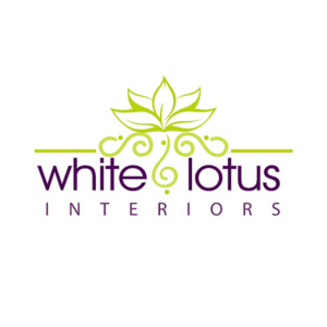 This is one of the design firm logos that we have created. White lotus interiors. The green and the purple decorative font is beautiful and gives a soft feel