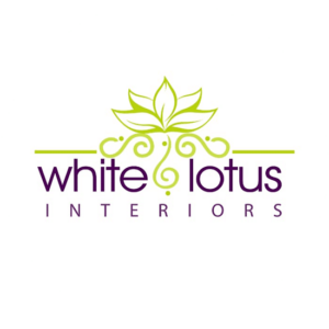 This is one of the design firm logos that we have created. White lotus interiors. The green and the purple decorative font is beautiful and gives a soft feel