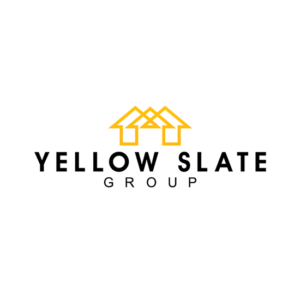 A sober looking business logo design that we created in back & yellow for Yellow Slate group