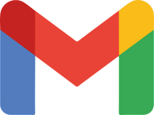 GMAIL icon in its famous red, green, blue and yellow M.