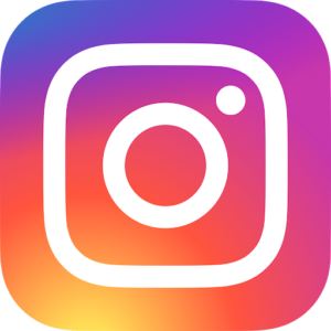 Insta icon which is a always part of trendy logo design. The camera on a purple, red, orange background.
