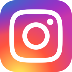 Insta icon which is a always part of trendy logo design. The camera on a purple, red, orange background.