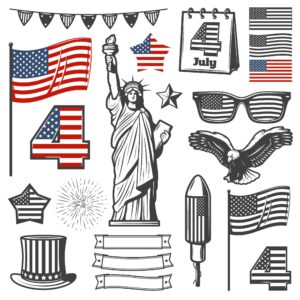Iconic American symbols for branding and logo design