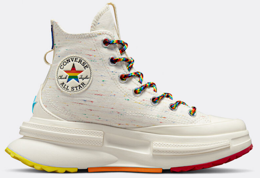 Converse pride logo shoe with the star in different colors