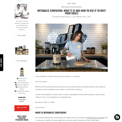 This is a woman pouring a healthy sports drink into a glass. The surrounding text is clear and not overly cluttered for maximum content marketing.