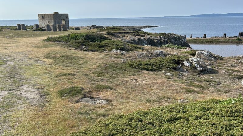 Ydrehall in Sweden. Torekov. A beautiful old stone ruin can be the inspiration for a logo