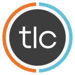 TLC Logo in black, blue and orange. A simple beautiful button shaped logo shape and brand color. What is a logo? This is a logo to us