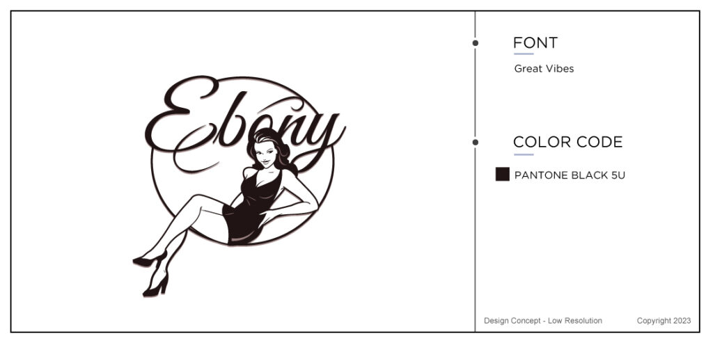 Pin up girl logo. A social media influencer called Ebony