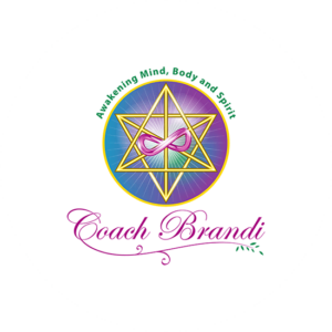 Coach Brandi wellness logo in purple and gold and few layers of pink is a good example of powerful combination logos