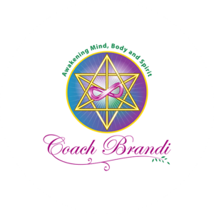 Coach Brandi wellness logo in purple and gold and few layers of pink is a good example of powerful combination logos