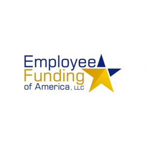 Gold logo and Royal blue combination for Employee Funding. A simple classy font with a star
