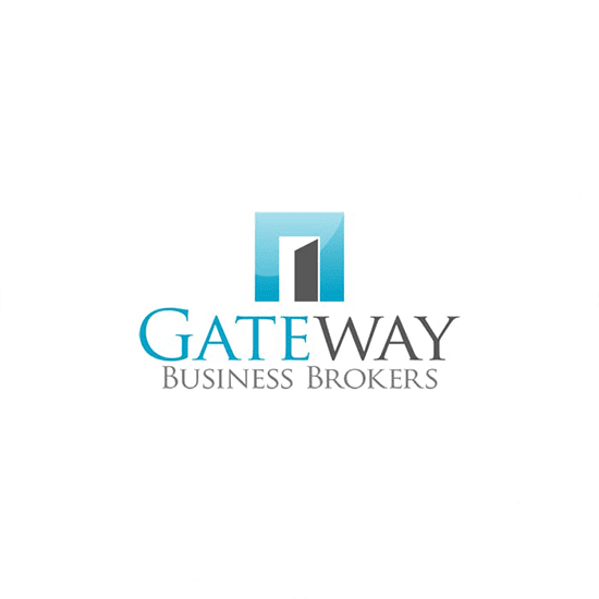 Gateway small business logo is a black door that opens up