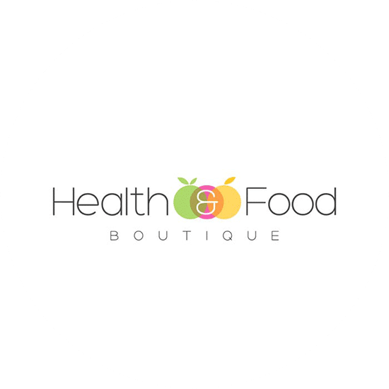 Health Food Boutique is one of the logos with harmony where three fruits in different colors come between the words.